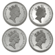 Pre-Owned 1994-1997 UK £1 Piedfort Proof Silver 4-Coin Collection - VAT Free