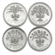 Pre-Owned 1984-1987 UK Piedfort £1 Silver Proof 4-Coin Collection - VAT Free