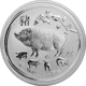 Pre-Owned 2019 Australian Lunar Pig 5oz Silver Coin - VAT Free