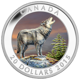 Pre-Owned 2015 Canadian Wolf Colourised 1oz Silver Proof Coin - Missing Outer Box - VAT Free