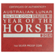 Pre-Owned 2014 Australian Lunar Horse 1oz Proof Silver Coin - VAT Free