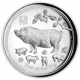 Pre-Owned 2019 Australian Lunar Pig  1oz Proof Silver Coin - VAT Free