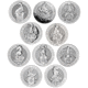 Pre-Owned UK Queen's Beasts 10oz Silver Coin Full Collection in Wooden Box (10 Coins) - VAT Free