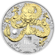 Pre-Owned 2024 Australian Lunar Dragon 1oz Gilded Silver Coin - VAT Free