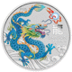 Pre-Owned 2024 Australian Lunar Blue Dragon Colourised 1oz Silver Coin  - VAT Free