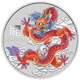 Pre-Owned 2024 Australian Lunar Red Dragon Colourised 1oz Silver Coin - VAT Free