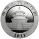 Pre-Owned 2011 Chinese Panda 1oz Gilded Silver Coin - VAT Free