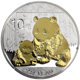 Pre-Owned 2012 Chinese Panda 1oz Gilded Silver Coin - VAT Free