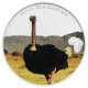 Pre-Owned 2014 Gabon Ostrich Colourised 1oz Silver Coin - VAT Free