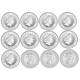 Pre-Owned Australian Lunar Series I Silver 12-Coin Collection - VAT Free