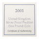 Pre-Owned 2001 UK £1 Piedfort Proof Silver Coin - VAT Free