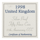 Pre-Owned 1998 UK 25th Anniversary of EEC 50p Proof Design Silver Coin - VAT Free