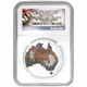 Pre-Owned 2014 Australia Land Down Under 'Rock Fishing' 1oz Proof Silver Coin - NGC Graded PF70 - 3970736-008 - VAT Free