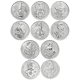 Pre-Owned 2021 UK Queen's Beasts 1/4oz Reverse Frosted Proof Silver 10-Coin Set - VAT Free