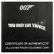 Pre-Owned 2021 Tuvalu James Bond 'You Only Live Twice' 1/2oz Proof Silver Coin - VAT Free