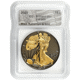 Pre-Owned 2025 USA Eagle Black Ruthenium and Gold Gilded 1oz Silver Coin - VAT Free