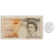 Pre-Owned 1996 Queen Elizabeth II 70th Birthday Proof Silver Crown and Ten-Pound Note Set - VAT Free