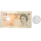 Pre-Owned 2003 Coronation Anniversary Proof Silver Crown and Ten-Pound Note Set - VAT Free