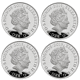 Pre-Owned 2019 UK Tower Of London £5 Proof Silver 4-Coin Collection - VAT Free