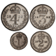 Pre-Owned 1893 UK Victoria Maundy Money Silver 4-Coin Set - VAT Free