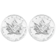 Pre-Owned 2018 Canadian Maple 30th Anniversary 1oz Silver 2-Coin Set - VAT Free
