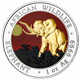 Pre-Owned 2016 Somalian Elephant Sunset Edition Colourised 1oz Silver Coin - VAT Free