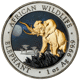 Pre-Owned 2016 Somalian Elephant Colourised Black Ruthenium and Gold Plated 1oz Silver Coin - VAT Fr