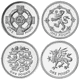 Pre-Owned 1994-1997 UK £1 Piedfort Proof Design Silver 4-Coin Collection - VAT Free