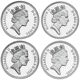 Pre-Owned 1994-1997 UK £1 Piedfort Proof Design Silver 4-Coin Collection - VAT Free