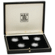 Pre-Owned 1984-1987 UK Piedfort £1 Proof Silver 4-Coin Collection - Damaged Certificate - VAT Free
