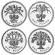 Pre-Owned 1984-1987 UK Piedfort £1 Proof Silver 4-Coin Collection - Damaged Certificate - VAT Free