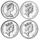 Pre-Owned 1984-1987 UK Piedfort £1 Proof Silver 4-Coin Collection - Damaged Certificate - VAT Free