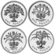 Pre-Owned 1984-1987 UK £1 Proof Silver 4-Coin Collection - Damaged Certificate - VAT Free