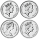 Pre-Owned 1984-1987 UK £1 Proof Silver 4-Coin Collection - Damaged Certificate - VAT Free