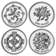 Pre-Owned 1994-1997 UK £1 Piedfort Proof Silver 4-Coin Collection - Damaged Certificate - VAT Free