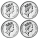 Pre-Owned 1994-1997 UK £1 Piedfort Proof Silver 4-Coin Collection - Damaged Certificate - VAT Free