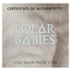 Pre-Owned 2017 Tuvalu Polar Babies: Polar Bear 1/2oz Proof Silver Coin - VAT Free