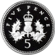 Pre-Owned 1990 UK Piedfort Proof Silver 5p Coin - VAT Free
