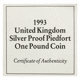 Pre-Owned 1993 UK £1 Piedfort Proof Silver Coin - VAT Free