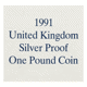 Pre-Owned 1991 UK £1 Proof Silver Coin - VAT Free