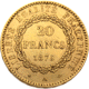 Pre-Owned 1875 French Standing Angel 20 Franc Gold Coin