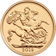 Pre-Owned 2019 UK Quarter Sovereign Proof Gold Coin