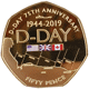 Pre-Owned 2019 Gibraltar D-Day 75th Anniversary 50p Gold Proof Coin