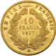 Pre-Owned 1857 French 10 Francs Napoleon III Gold Coin