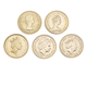 Pre-Owned UK Longest Reigning Monarch Full Sovereign Gold 5-Coin Effigy Set