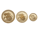 Pre-Owned 2017 UK Full, Half, and Quarter Sovereign Proof Gold 3-Coin Set