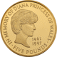 Pre-Owned 1999 UK Diana Princess of Wales Memorial £5 Proof Gold Crown