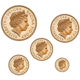Pre-Owned UK 2010 Sovereign Proof Gold 5-Coin Set - Missing Outer Box
