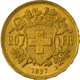 Pre-Owned 1897 Swiss 20 Franc Helvetia Gold Coin