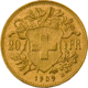 Pre-Owned 1909 Swiss 20 Franc Helvetia Gold Coin
